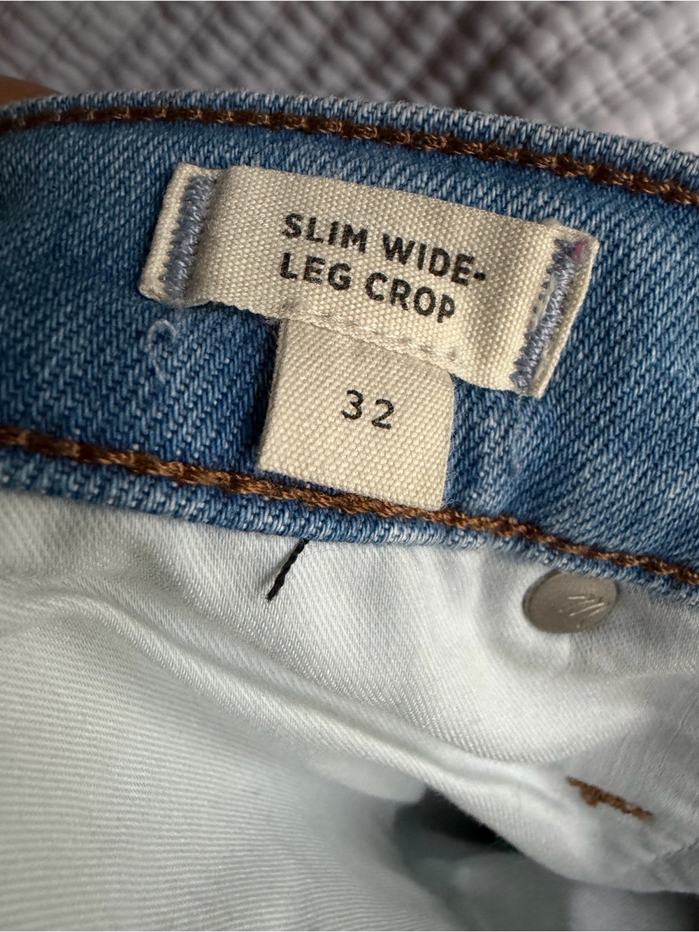 Madewell Slim Wide-Leg Crop Jeans Women’s Size 32 Light Wash High Rise Denim - Picture 6 of 6